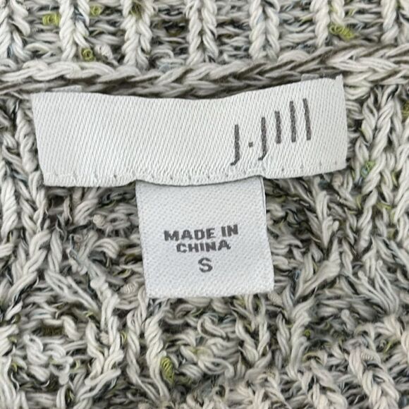 J Jill Sweater Size Small Y2K Cable Knit Gray & Green - Picture 10 of 10
